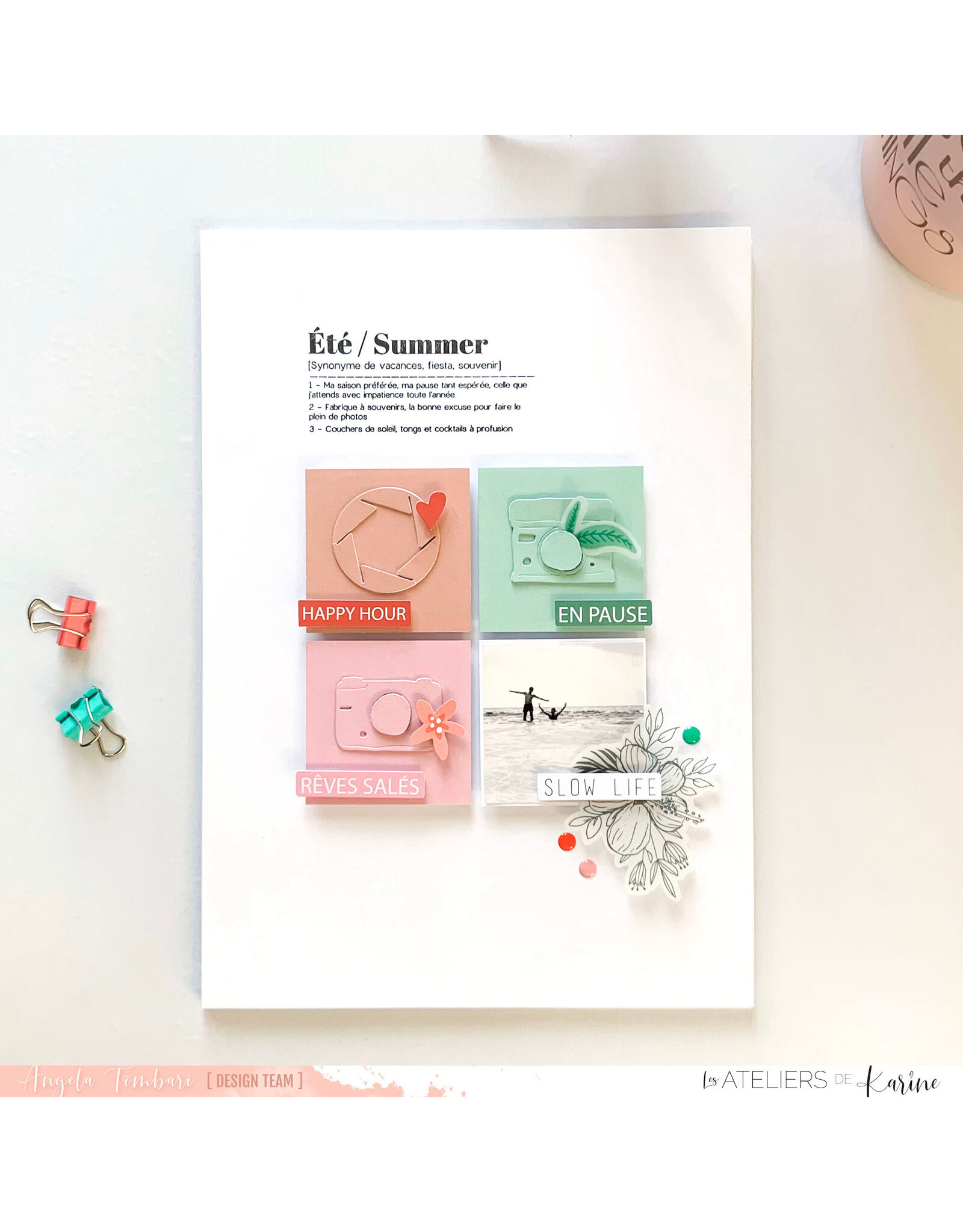 LES ATELIERS DE KARINE LES ATELIERS DE KARINE BONJOUR L'ETE DIAPHRAGMES APPAREIL PHOTO DIE SET