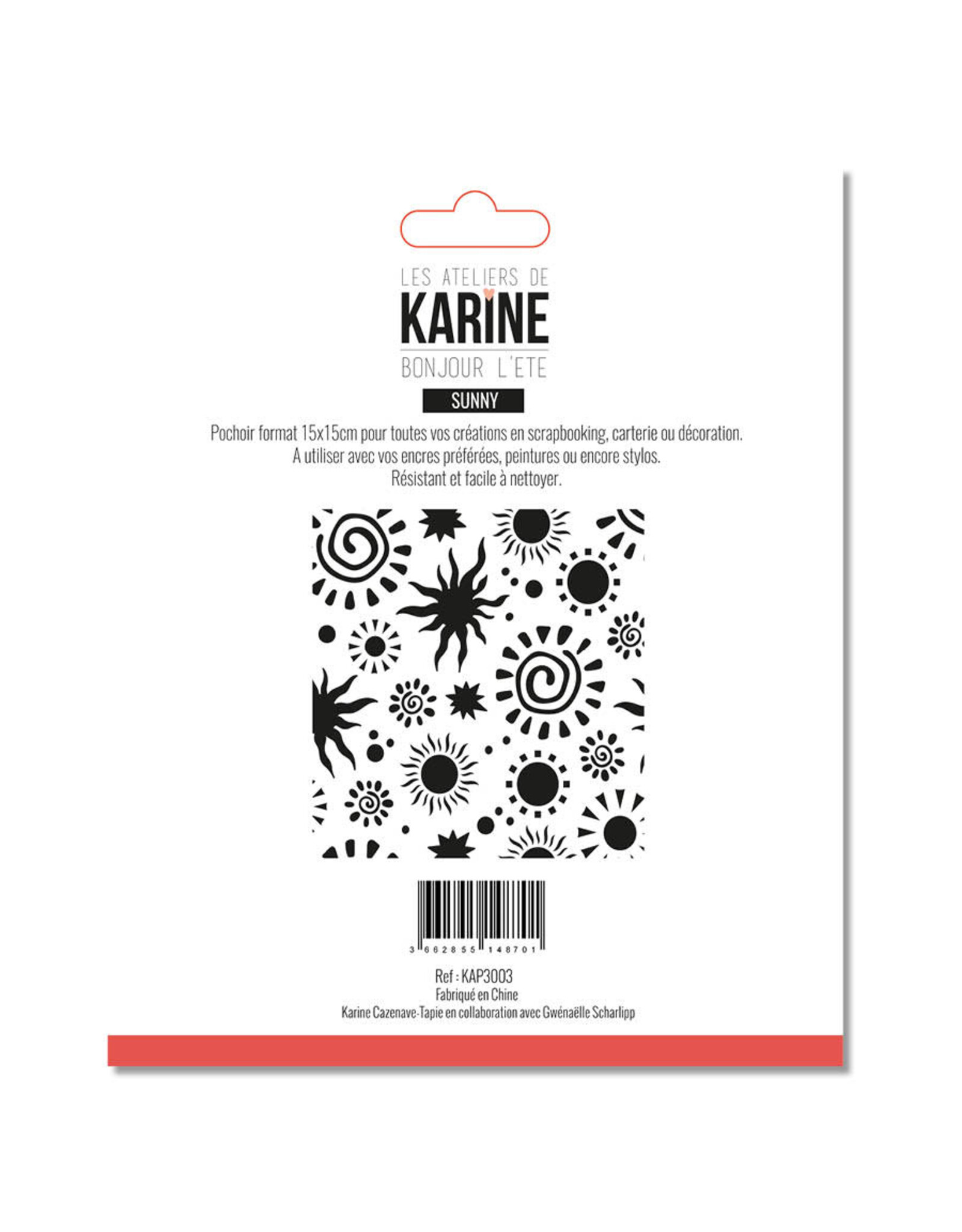 LES ATELIERS DE KARINE LES ATELIERS DE KARINE BONJOUR L'ETE SUNNY 6x6 STENCIL