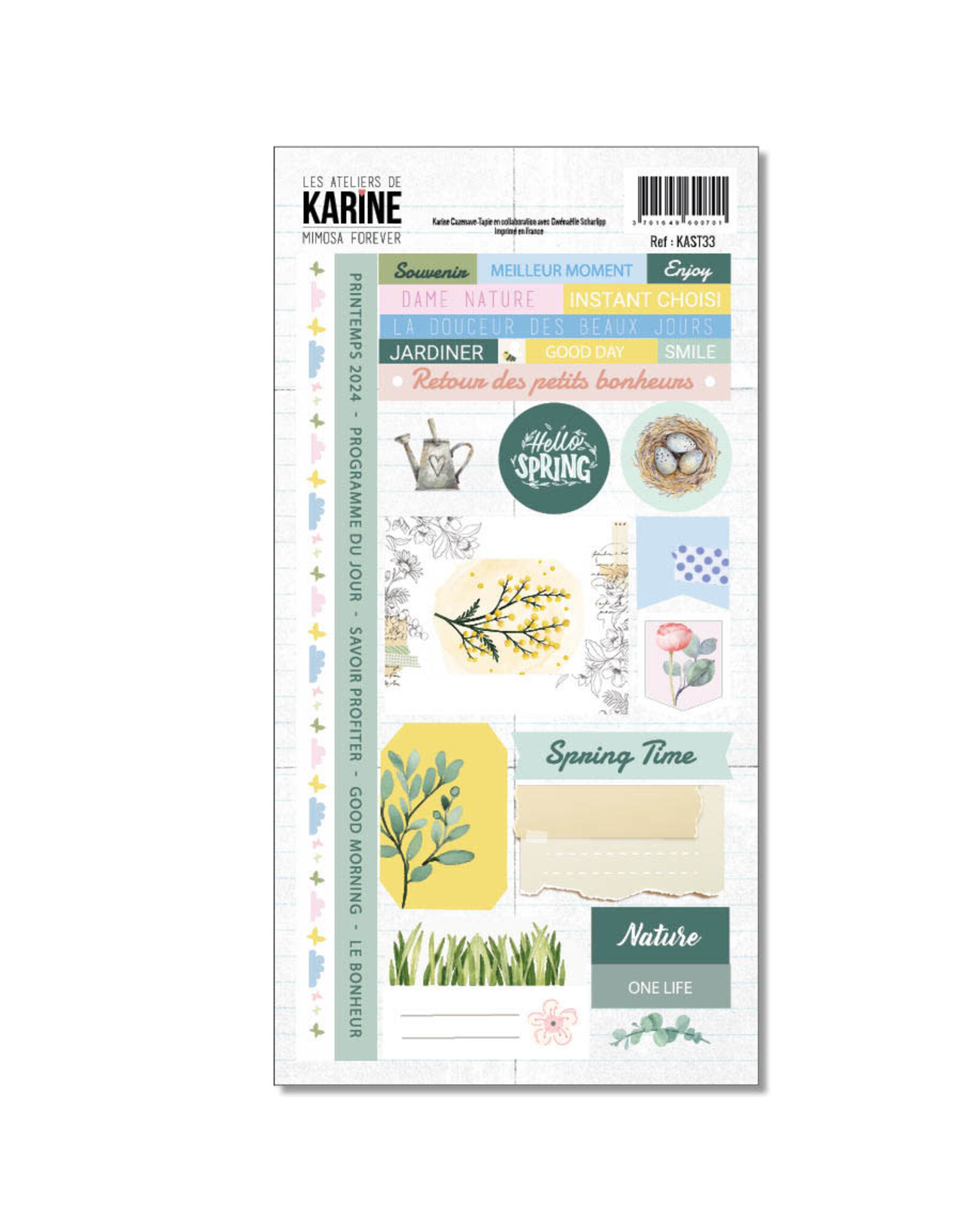 LES ATELIERS DE KARINE LES ATELIERS DE KARINE MIMOSA FOREVER CARDSTOCK STICKERS