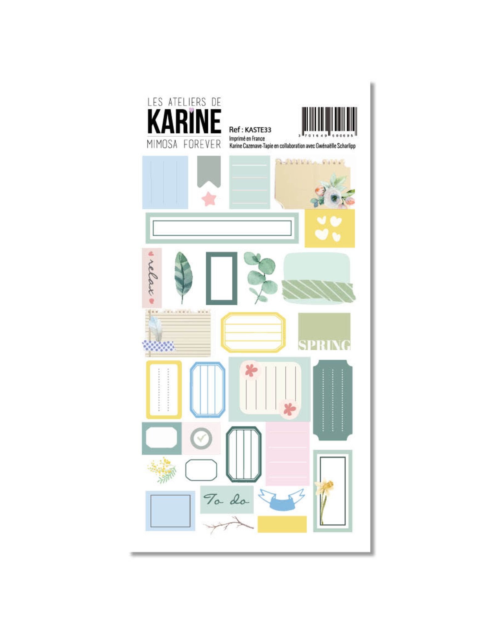 LES ATELIERS DE KARINE LES ATELIERS DE KARINE MIMOSA FOREVER CARDSTOCK STICKERS ÉTIQUETTES