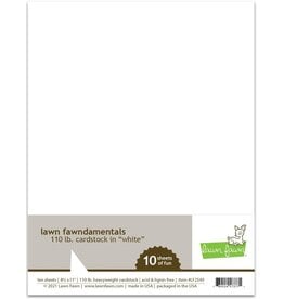 LAWN FAWN LAWN FAWN FAWNDAMENTALS WHITE 110LB. CARDSTOCK 10 SHEETS