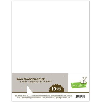 LAWN FAWN LAWN FAWN FAWNDAMENTALS WHITE 110LB. CARDSTOCK 10 SHEETS