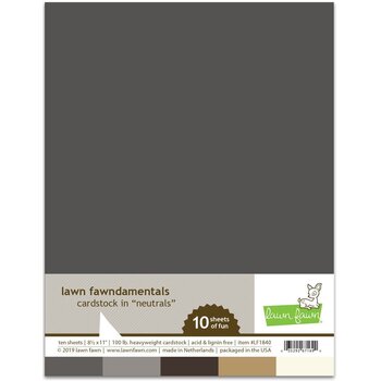 LAWN FAWN LAWN FAWN NEUTRAL FAWNDAMENTALS CARDSTOCK 10 SHEETS