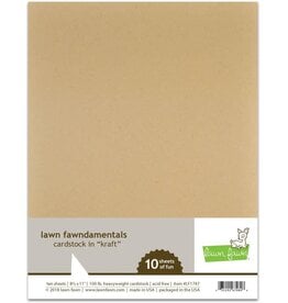 LAWN FAWN LAWN FAWN FAWNDAMENTALS KRAFT CARDSTOCK 10 SHEETS