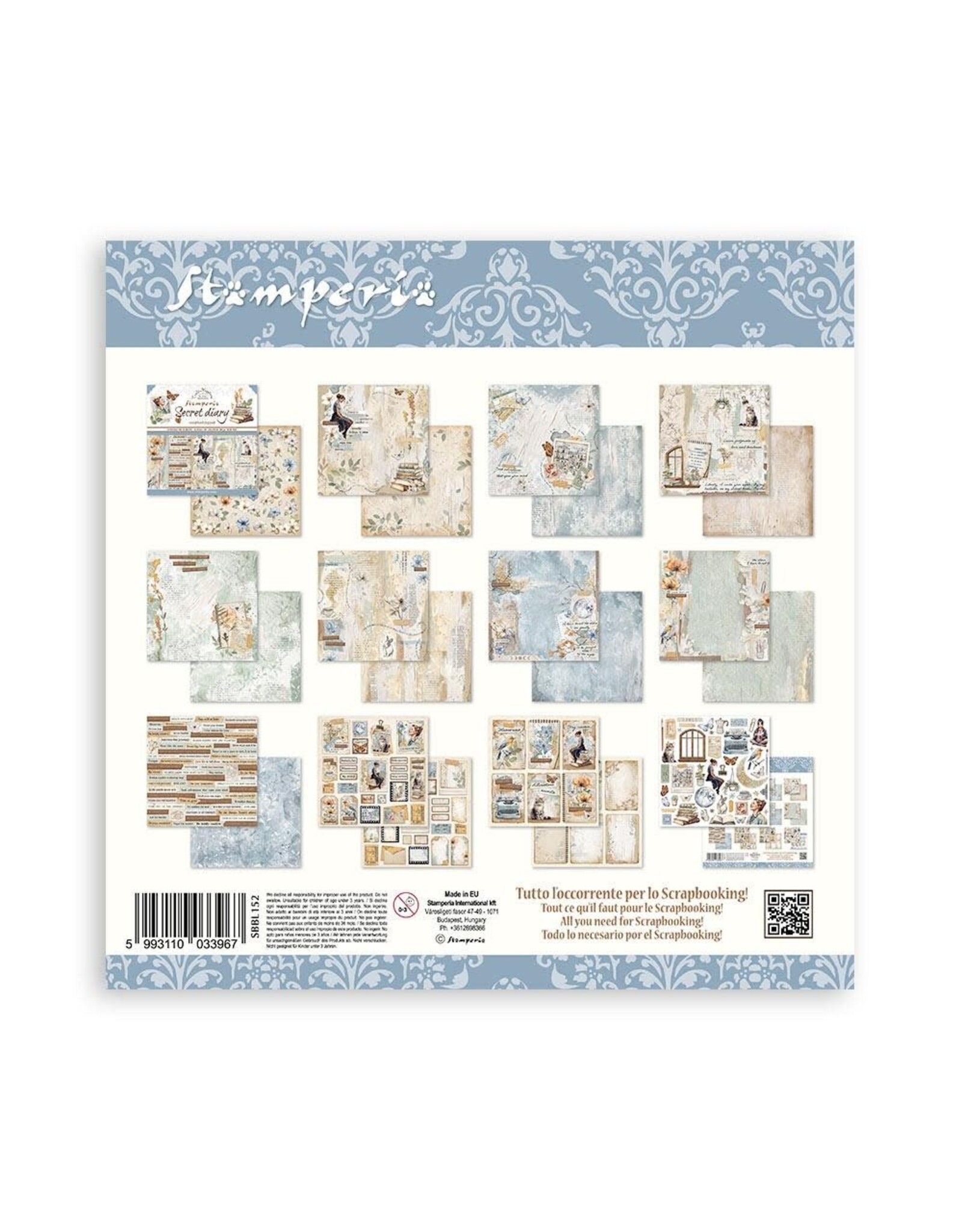 STAMPERIA STAMPERIA VICKY PAPAIOANNOU CREATE HAPPINESS SECRET DIARY 12X12 COLLECTION PACK 10 SHEETS