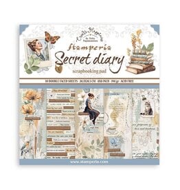 STAMPERIA STAMPERIA VICKY PAPAIOANNOU CREATE HAPPINESS SECRET DIARY 8x8 COLLECTION PACK 10 SHEETS