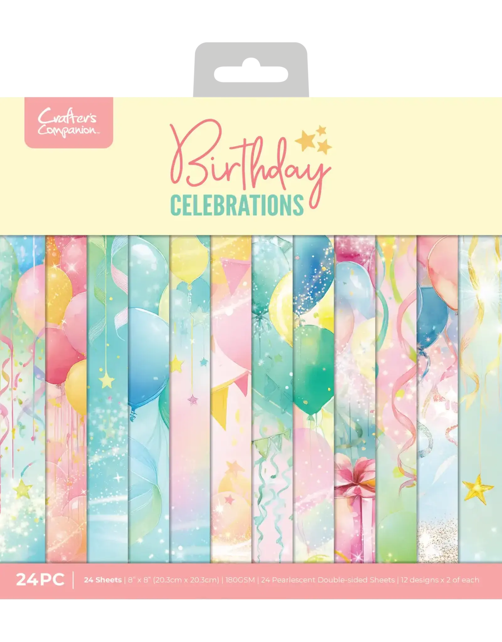 CRAFTERS COMPANION CRAFTER'S COMPANION BIRTHDAY CELEBRATIONS 8x8 PAPER PAD