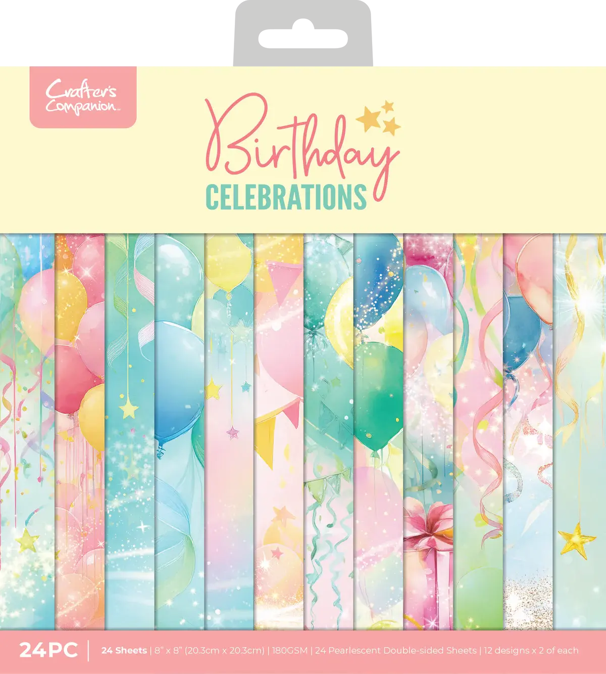 CRAFTERS COMPANION CRAFTER'S COMPANION BIRTHDAY CELEBRATIONS 8x8 PAPER PAD