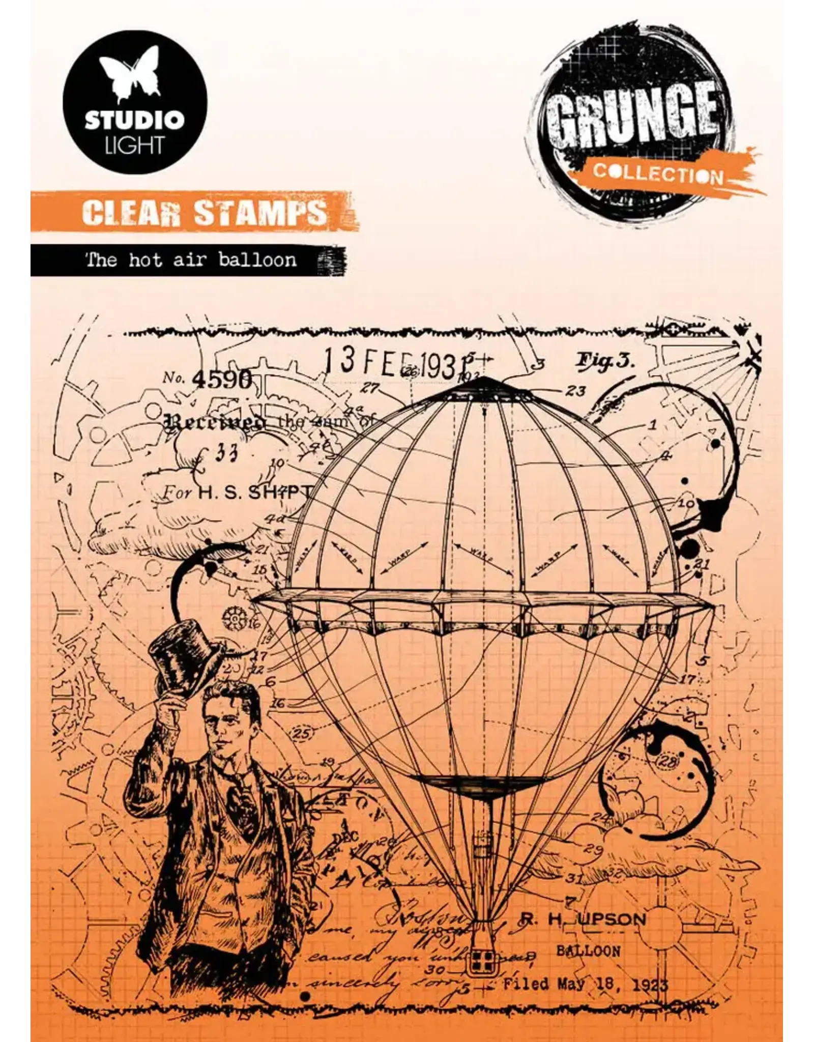 STUDIOLIGHT STUDIOLIGHT GRUNGE COLLECTION THE HOT AIR BALLOON CLEAR STAMP