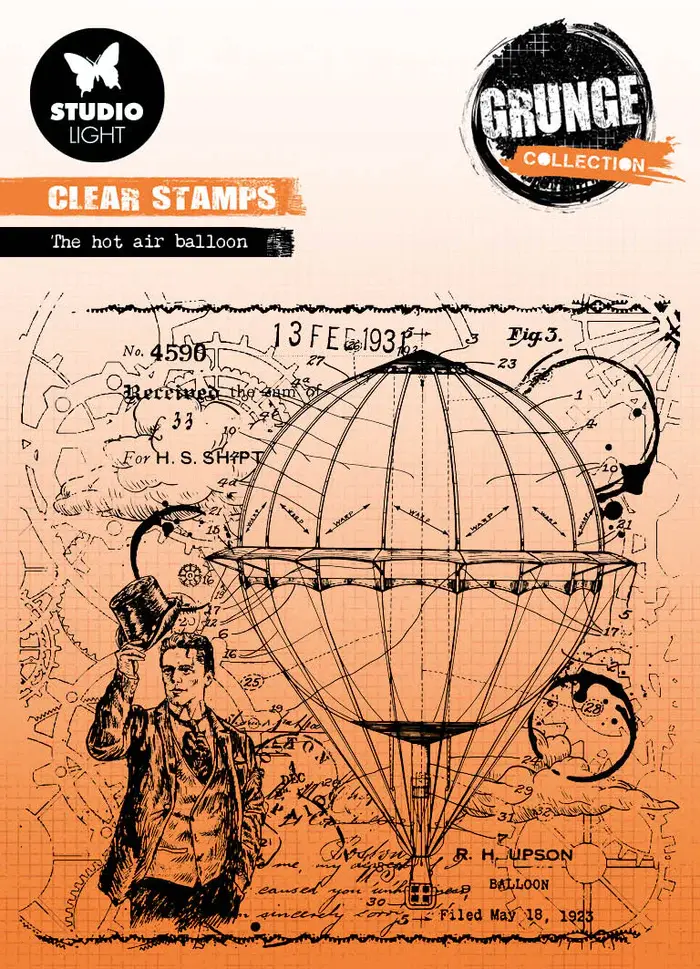 STUDIOLIGHT STUDIOLIGHT GRUNGE COLLECTION THE HOT AIR BALLOON CLEAR STAMP