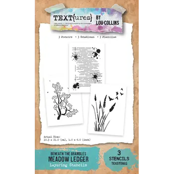 ARDEN CREATIVE STUDIO ARDEN CREATIVE STUDIO BENEATH THE BRAMBLES MEADOW LEDGER 4x6 LAYERING STENCIL SET