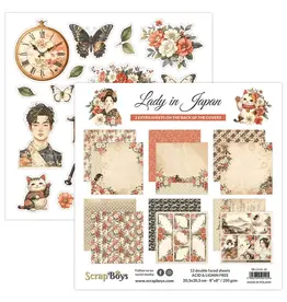 SCRAPBOYS SCRAPBOYS LADY IN JAPAN 8x8 PAPER PAD 12 SHEETS