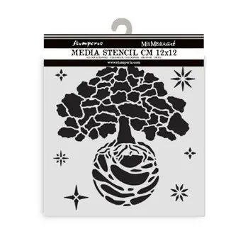 STAMPERIA STAMPERIA A NEW BEGINNING THE WORLD TREE 12x12cm STENCIL