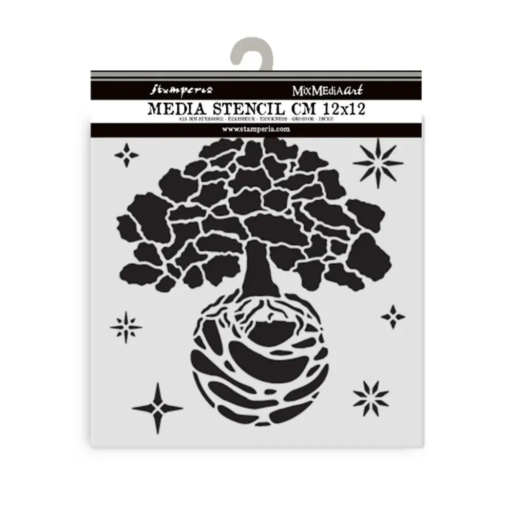 STAMPERIA STAMPERIA A NEW BEGINNING THE WORLD TREE 12x12cm STENCIL