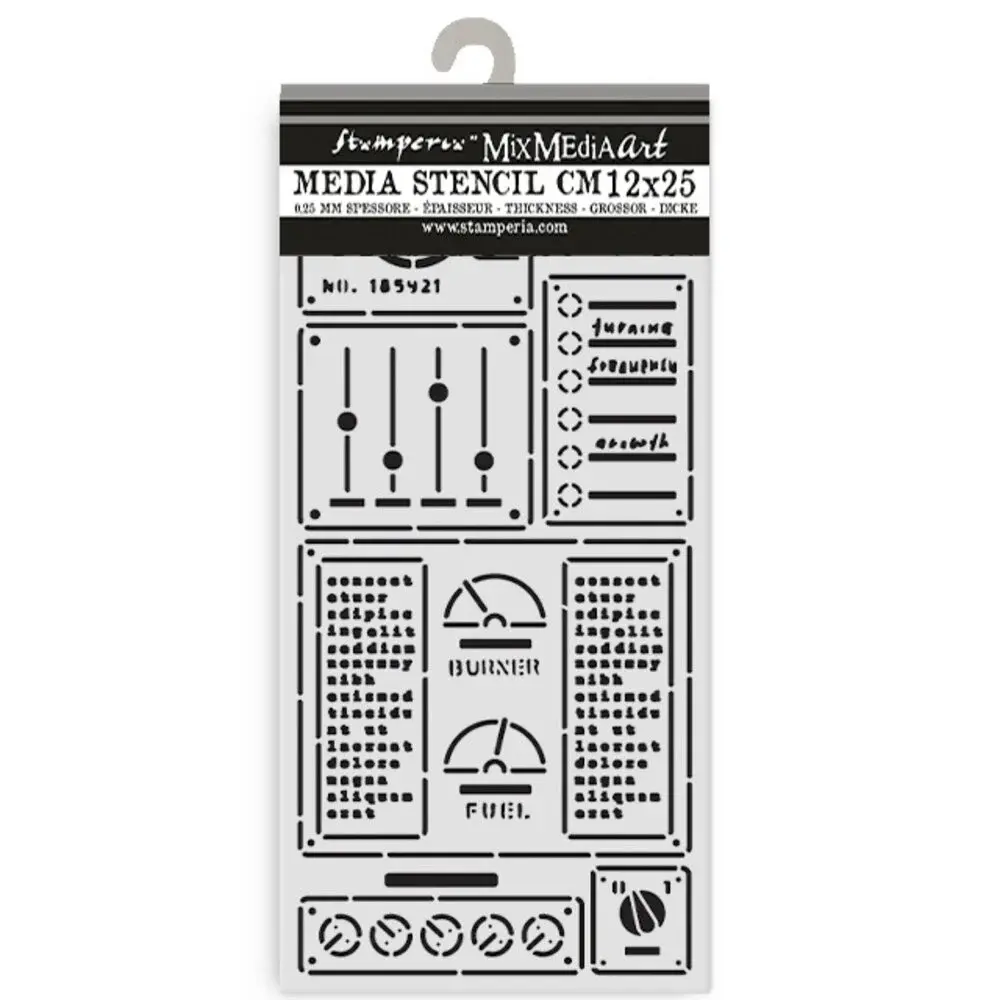 STAMPERIA STAMPERIA A NEW BEGINNING CONTROL PANEL 12x25cm STENCIL