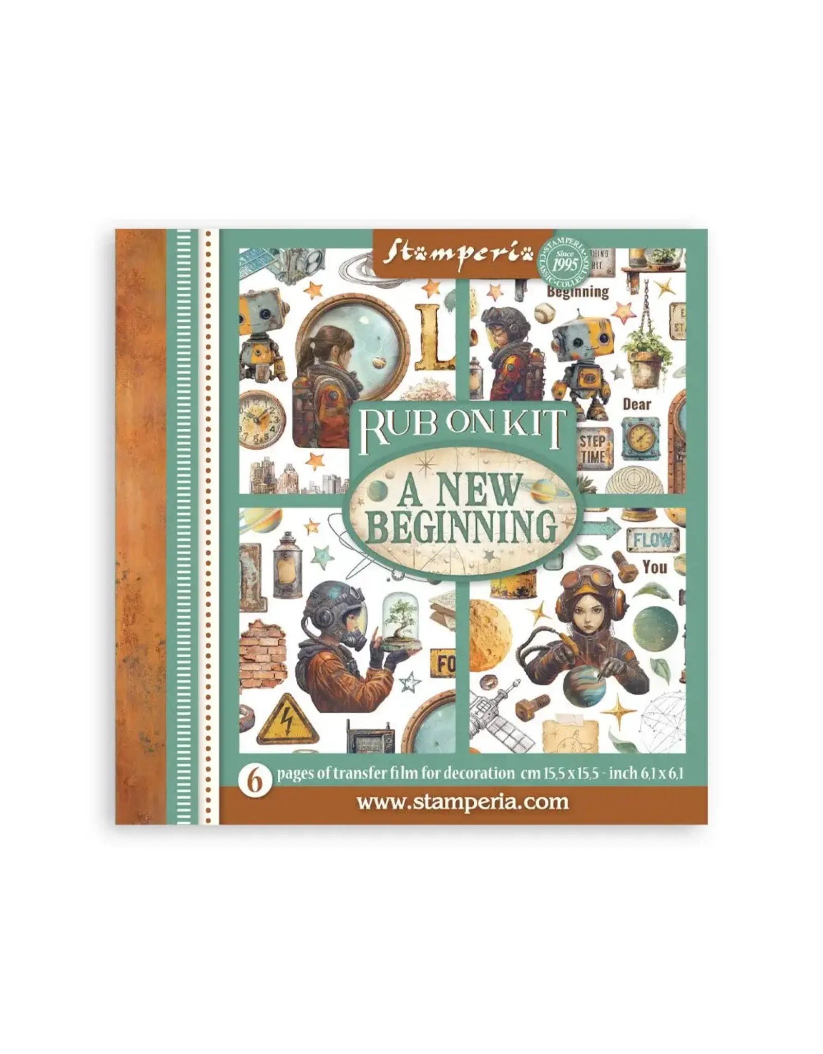 STAMPERIA STAMPERIA A NEW BEGINNING ASSORTED RUB-ONS 6/PK