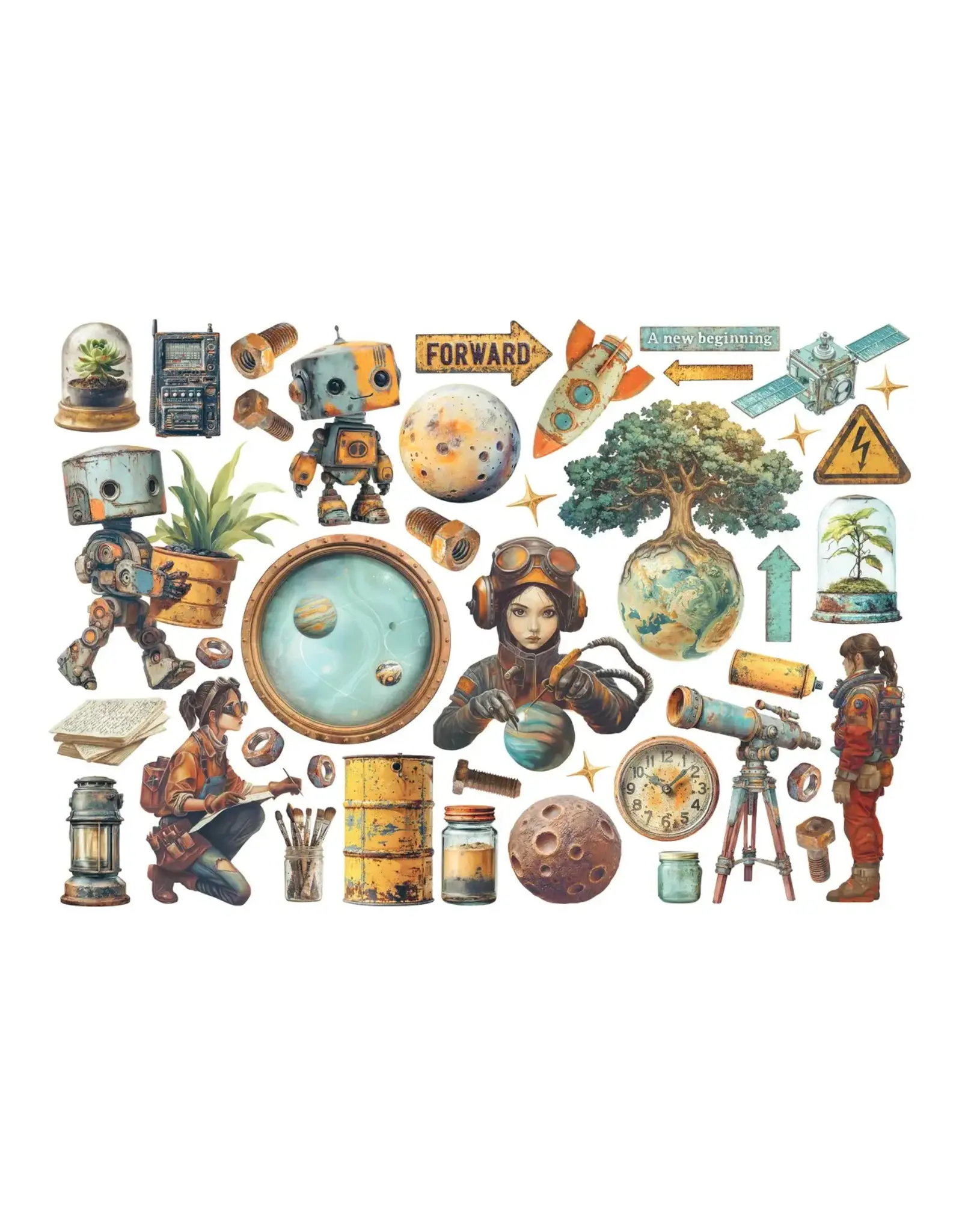 STAMPERIA STAMPERIA A NEW BEGINNING EPHEMERA ADHESIVE PAPER CUT OUTS