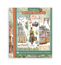 STAMPERIA STAMPERIA ART OF TRAVELLING 20.5cm X 23cm ASSORTED RUB-ONS 6/PK