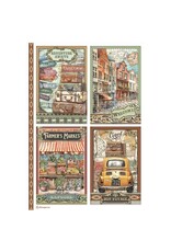 STAMPERIA STAMPERIA ART OF TRAVELLING ASSORTED A4 RICE PAPER 6/PK