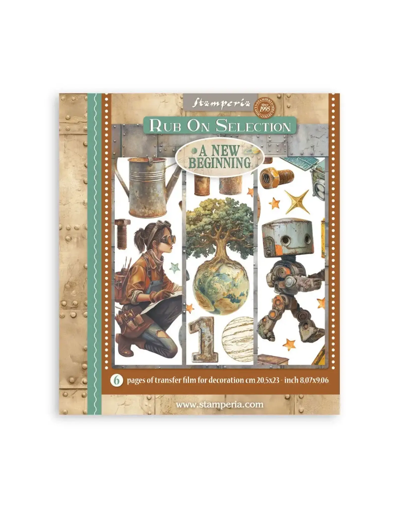 STAMPERIA STAMPERIA A NEW BEGINNING 20.5cm X 23cm ASSORTED RUB-ONS 6/PK