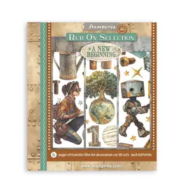 STAMPERIA STAMPERIA A NEW BEGINNING 20.5cm X 23cm ASSORTED RUB-ONS 6/PK