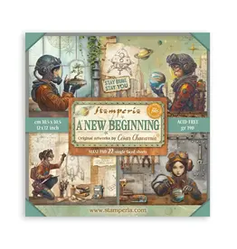 STAMPERIA STAMPERIA A NEW BEGINNING MAXI PAD 12x12 PAPER PACK 22 SHEETS