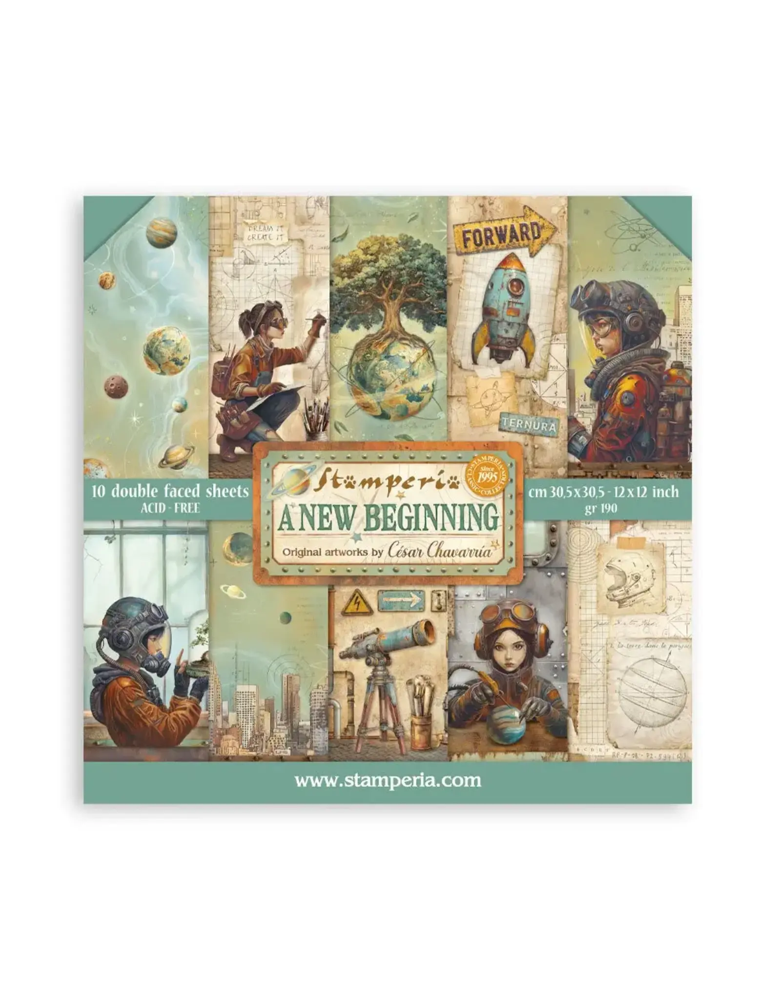 STAMPERIA STAMPERIA A NEW BEGINNING 12x12 COLLECTION PACK 10 SHEETS