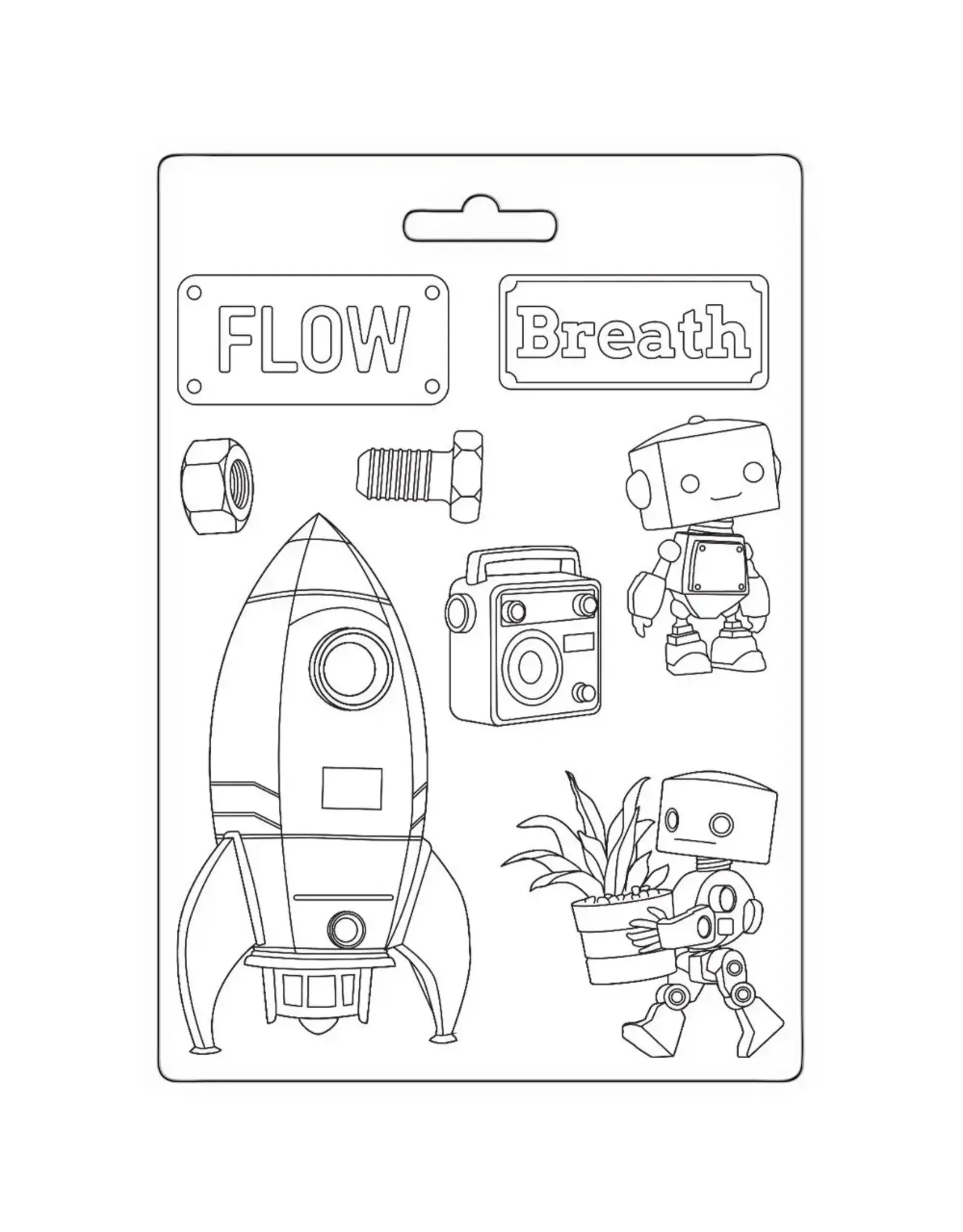 STAMPERIA STAMPERIA A NEW BEGINNING SPACESHIP AND ROBOT A5 SOFT MAXI MOULD