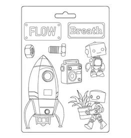 STAMPERIA STAMPERIA A NEW BEGINNING SPACESHIP AND ROBOT A5 SOFT MAXI MOULD