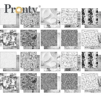 PRONTY CRAFTS DESIGNER PAPER NUMBER AND LETTERS 8x8 PAPER PACK