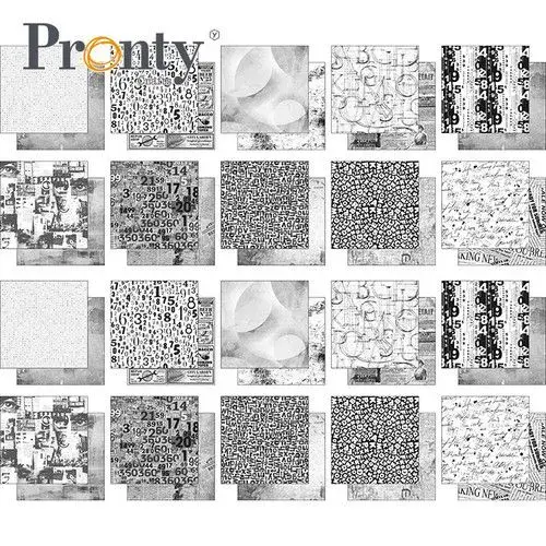 PRONTY CRAFTS DESIGNER PAPER NUMBER AND LETTERS 8x8 PAPER PACK