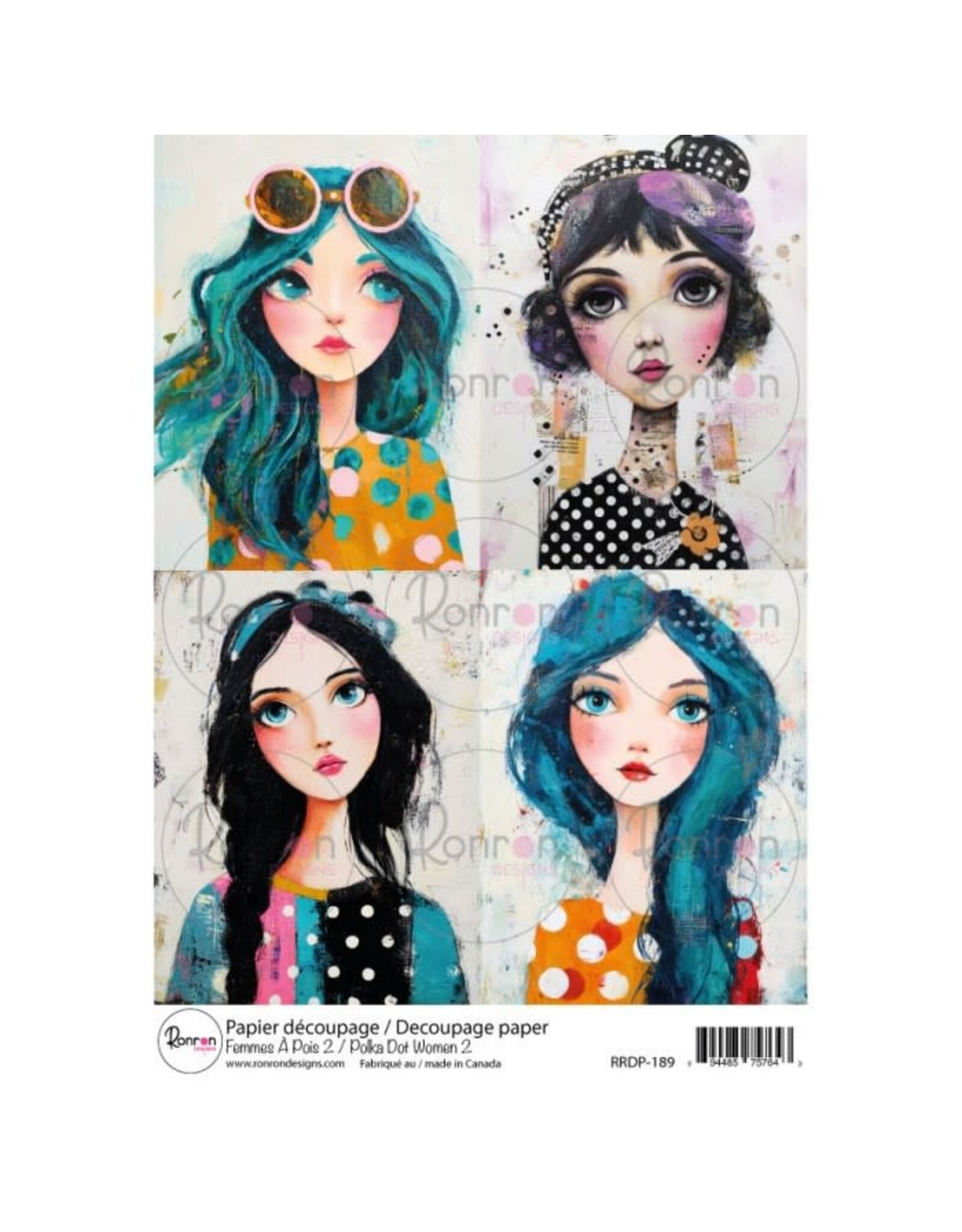 RONRON DESIGNS RONRON DESIGNS FEMMES À POIS 2 RICE PAPER