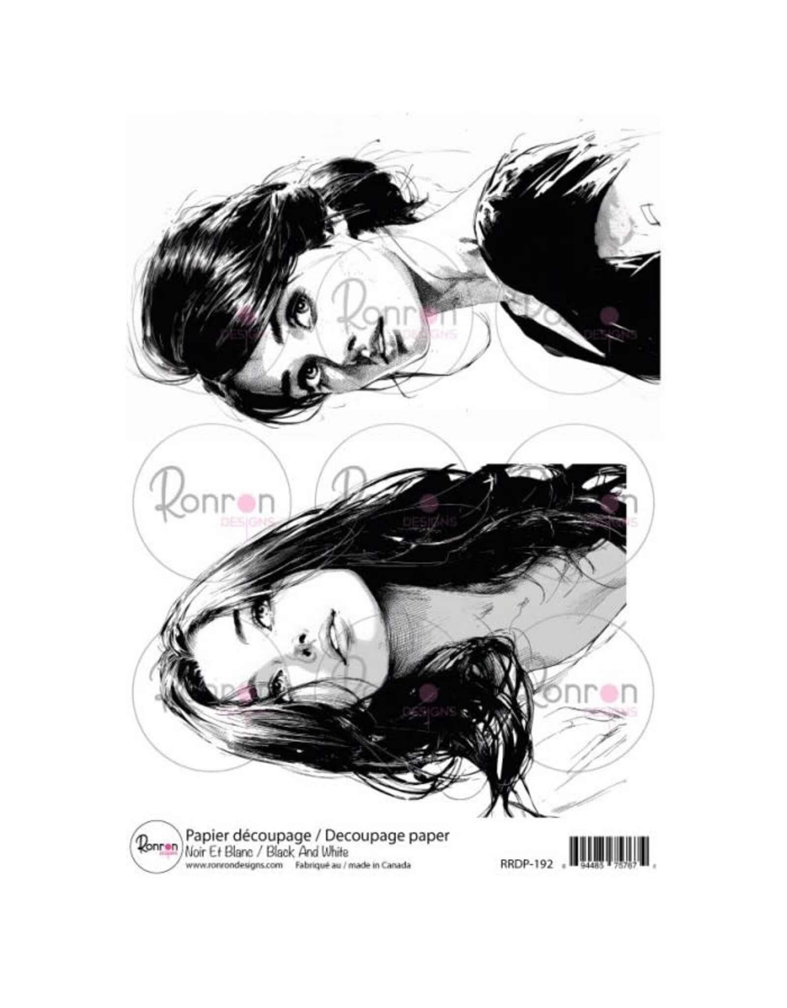 RONRON DESIGNS RONRON DESIGNS NOIR ET BLANC RICE PAPER