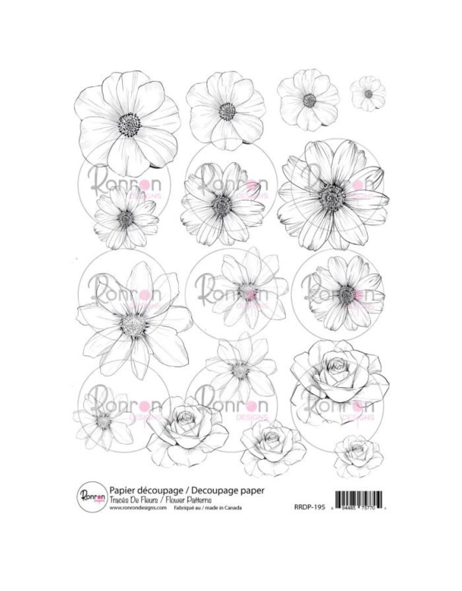 RONRON DESIGNS RONRON DESIGNS TRACÉS DE FLEURS RICE PAPER