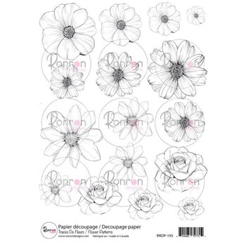 RONRON DESIGNS RONRON DESIGNS TRACÉS DE FLEURS RICE PAPER