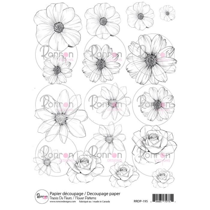 RONRON DESIGNS RONRON DESIGNS TRACÉS DE FLEURS RICE PAPER