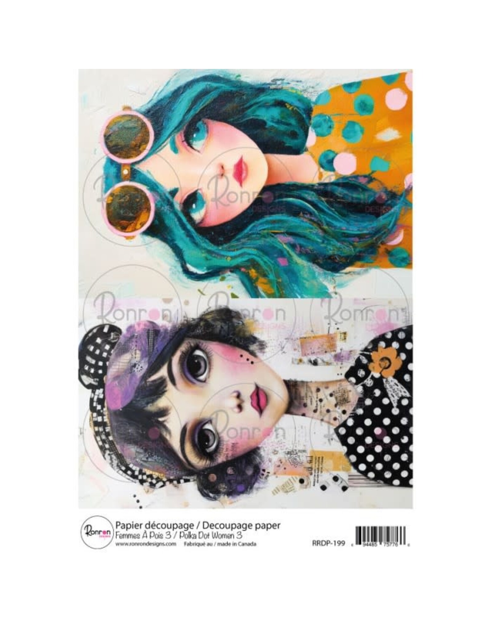 RONRON DESIGNS RONRON DESIGNS FEMMES À POIS 3 RICE PAPER