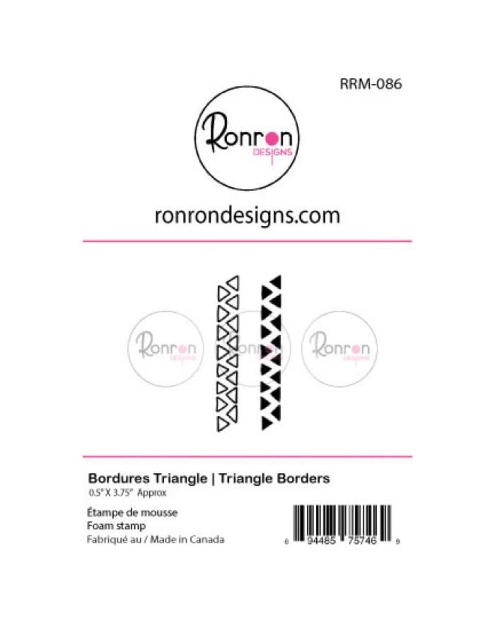 RONRON DESIGNS RONRON DESIGNS BORDURES TRIANGLE FOAM STAMP SET