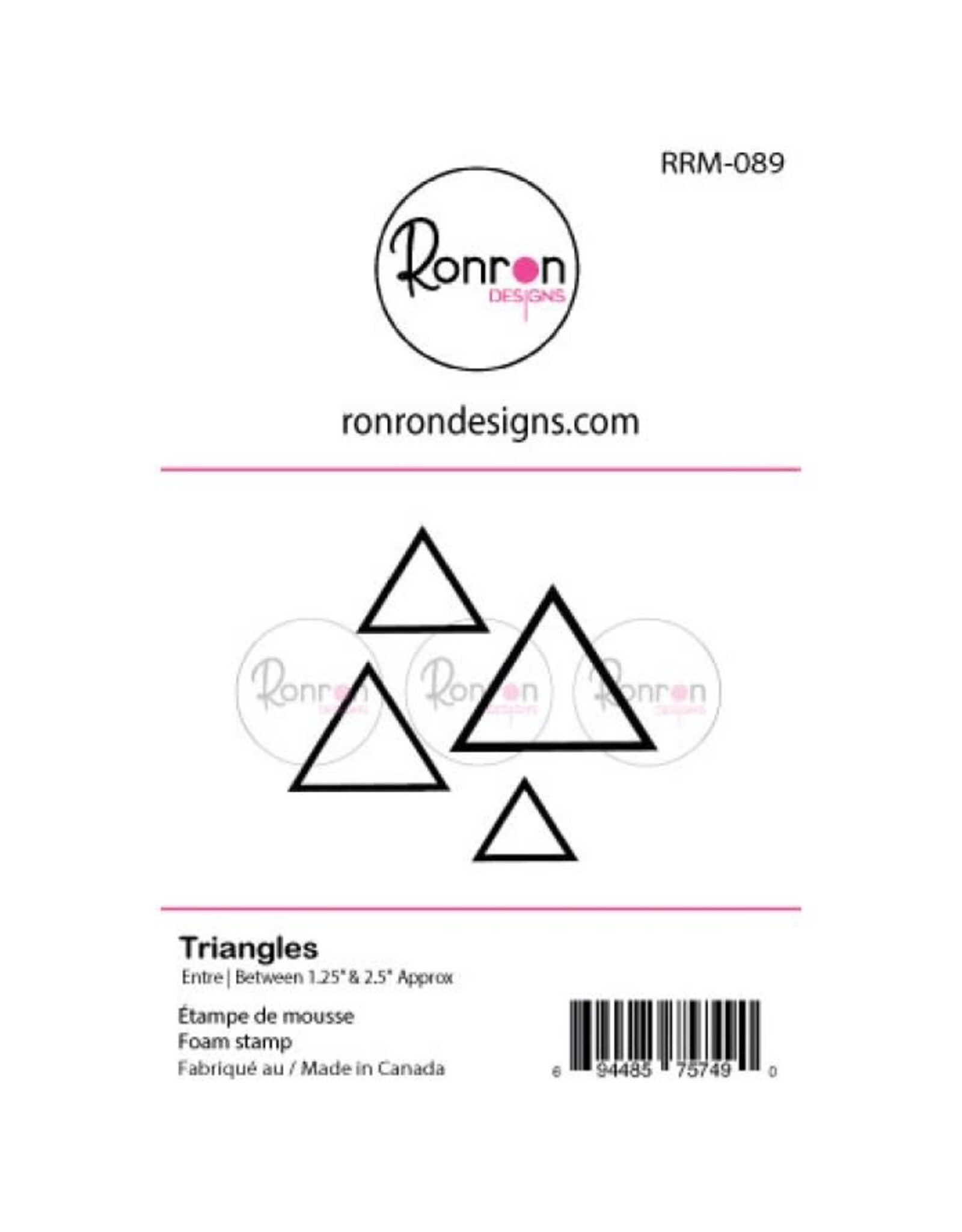 RONRON DESIGNS RONRON DESIGNS TRIANGLES FOAM STAMP SET