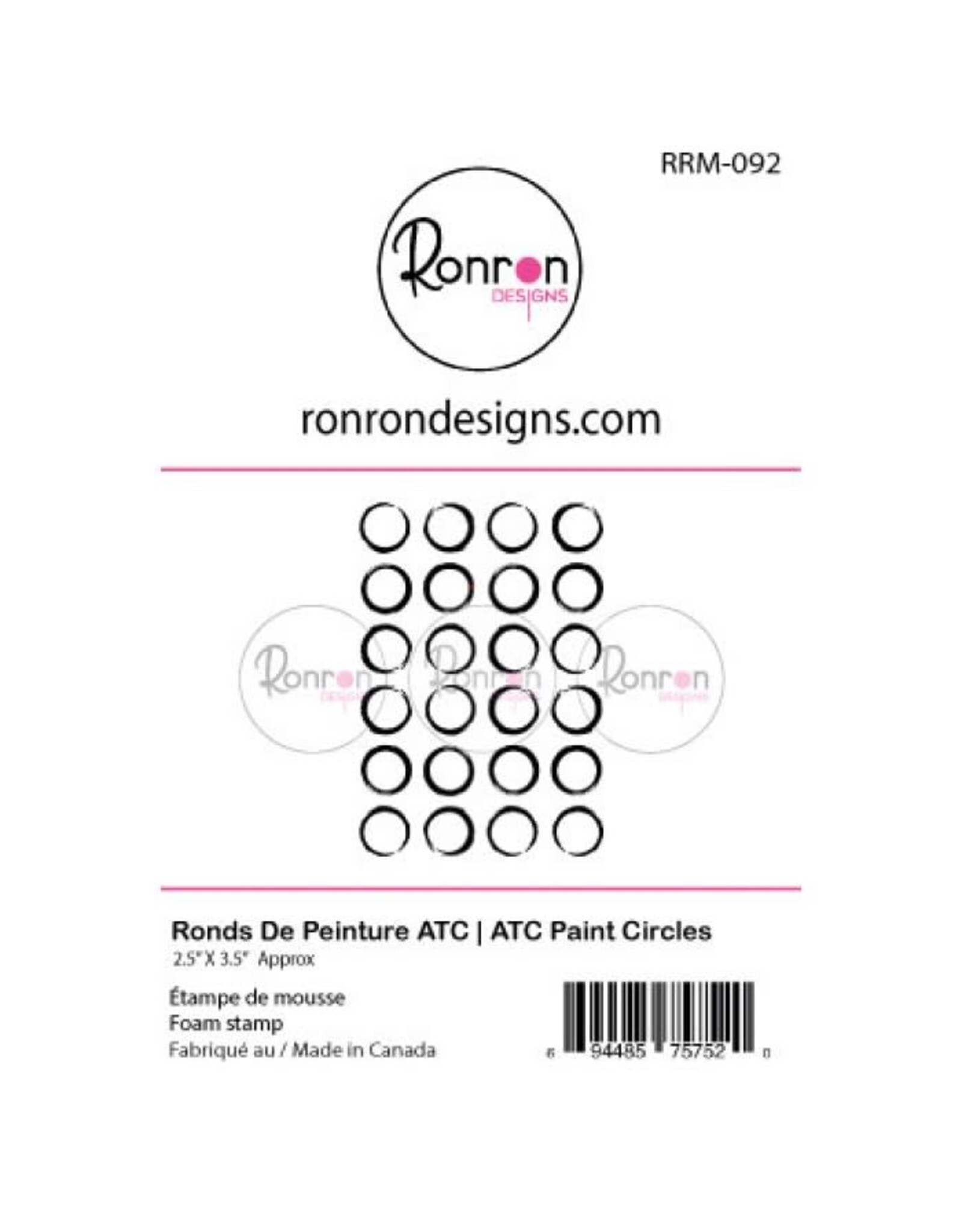 RONRON DESIGNS RONRON DESIGNS RONDS DE PEINTURE ATC FOAM STAMP