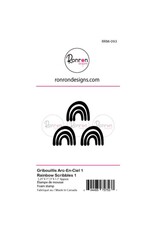 RONRON DESIGNS RONRON DESIGNS GRIBOUILLIS ARC-EN-CIEL 1 MOYENS FOAM STAMP SET