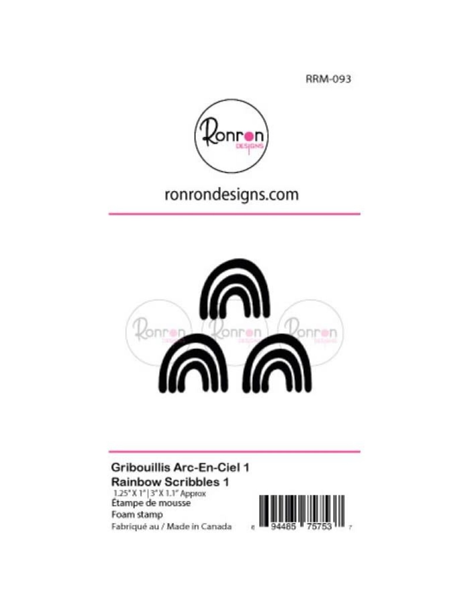 RONRON DESIGNS RONRON DESIGNS GRIBOUILLIS ARC-EN-CIEL 1 MOYENS FOAM STAMP SET