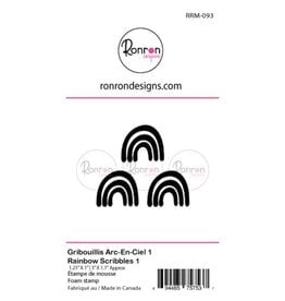 RONRON DESIGNS RONRON DESIGNS GRIBOUILLIS ARC-EN-CIEL 1 MOYENS FOAM STAMP SET