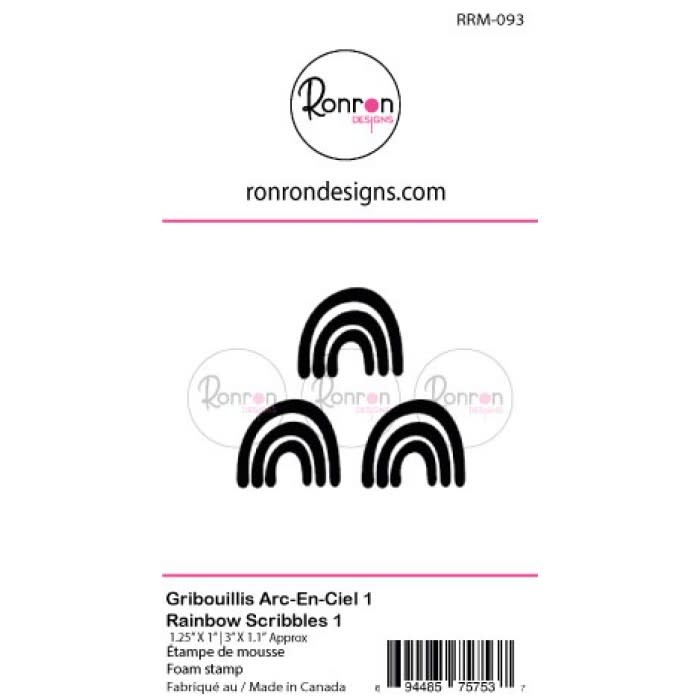 RONRON DESIGNS RONRON DESIGNS GRIBOUILLIS ARC-EN-CIEL 1 MOYENS FOAM STAMP SET