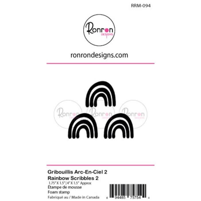RONRON DESIGNS RONRON DESIGNS GRIBOUILLIS ARC-EN-CIEL 2 GRANDS FOAM STAMP SET