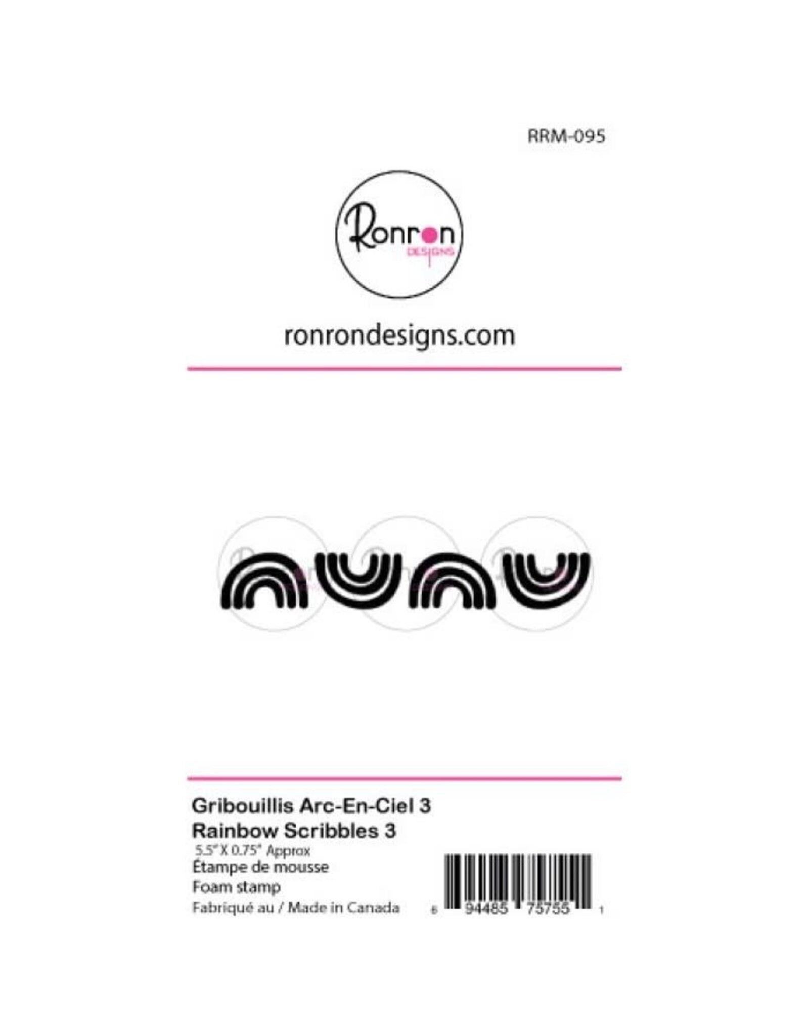 RONRON DESIGNS RONRON DESIGNS GRIBOUILLIS ARC-EN-CIEL 3 FOAM STAMP