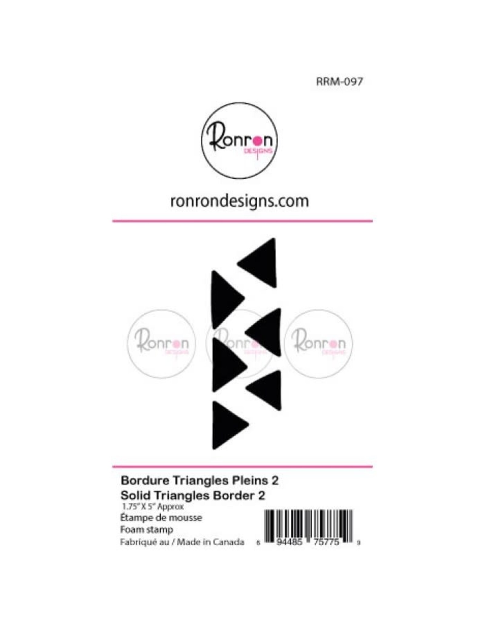 RONRON DESIGNS RONRON DESIGNS BORDURE TRIANGLES PLEINS 2 GRAND FOAM STAMP