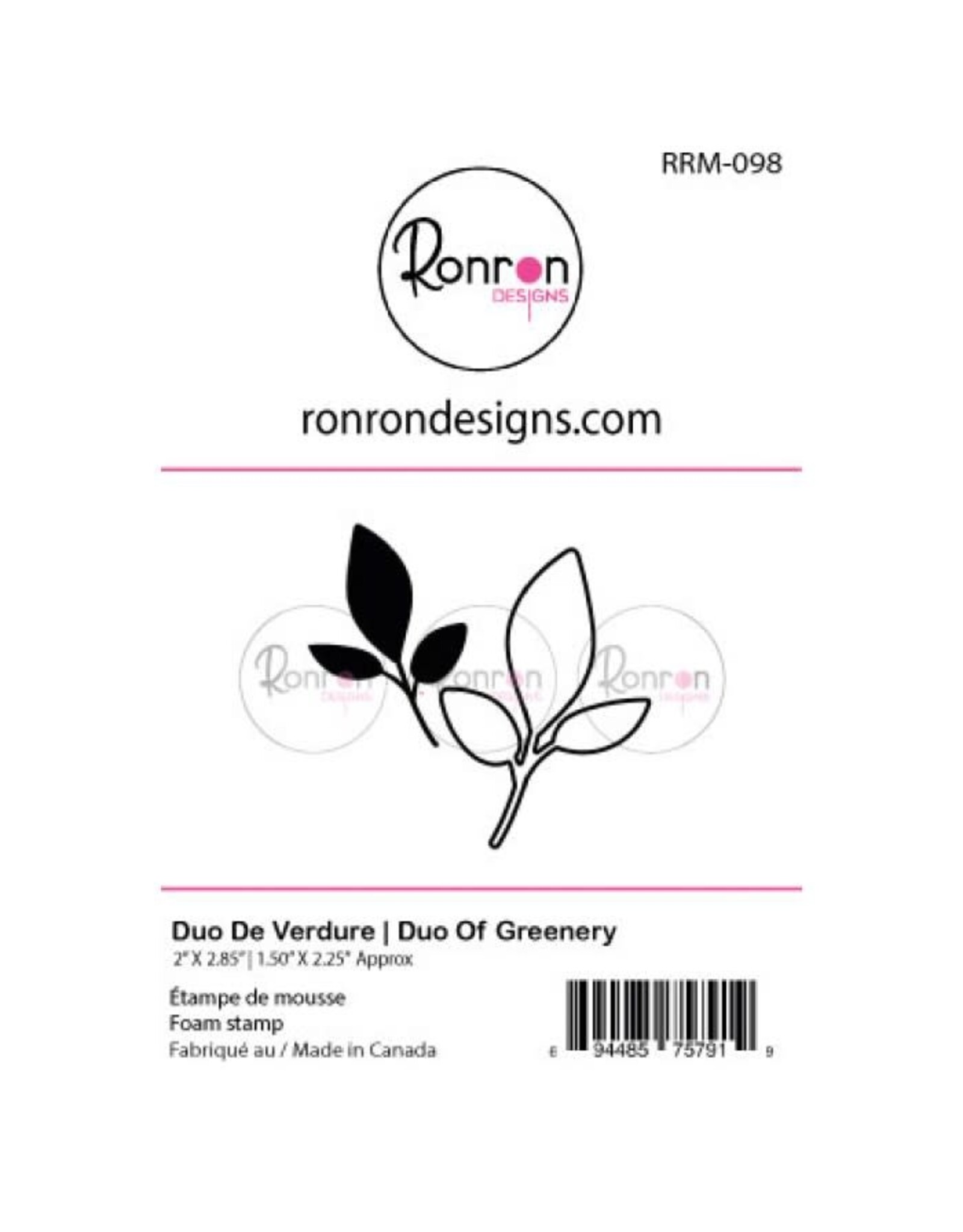 RONRON DESIGNS RONRON DESIGNS DUO DE VERDURE FOAM STAMP SET