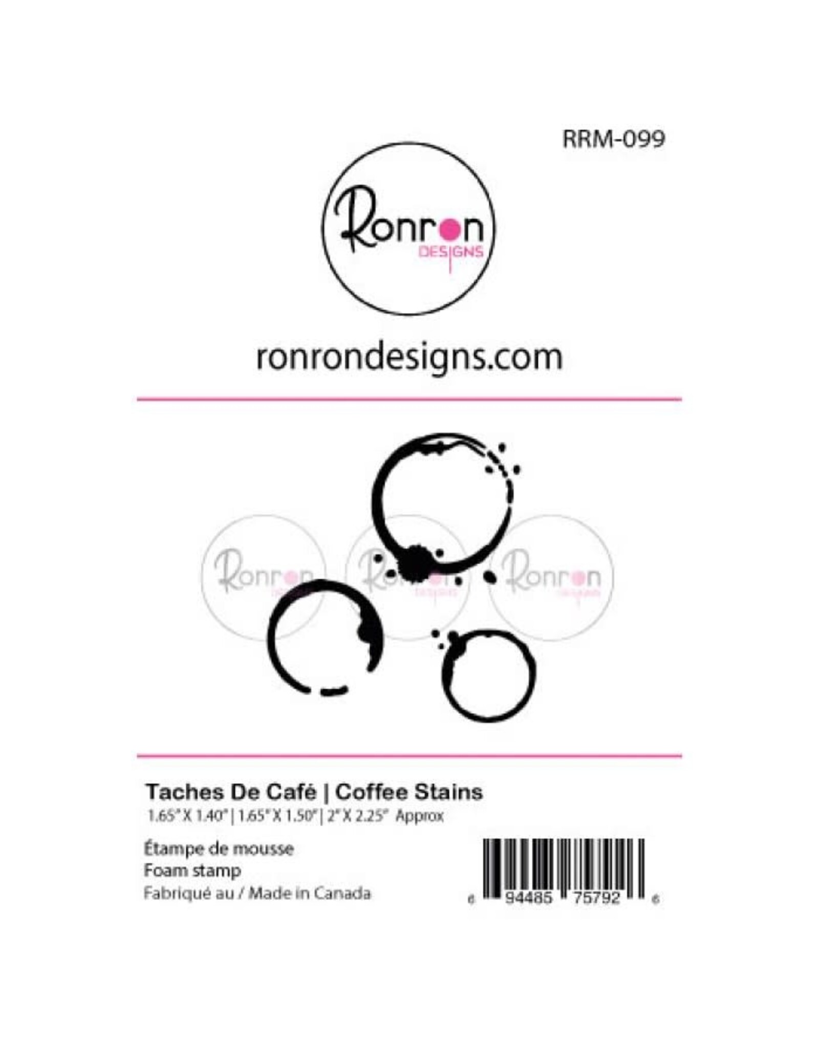 RONRON DESIGNS RONRON DESIGNS TACHES DE CAFÉ FOAM STAMP SET