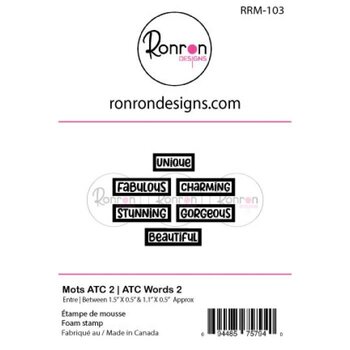 RONRON DESIGNS RONRON DESIGNS MOTS ATC ANGLAIS 2 FOAM STAMP SET